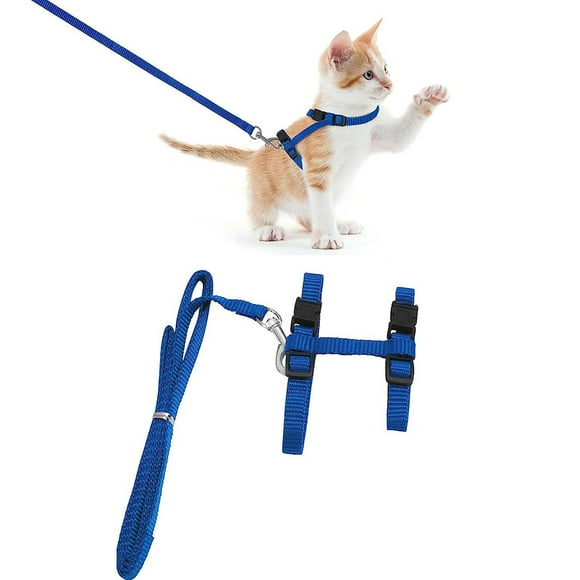 Arnés para gatos, arnés para gatos con correa, a prueba de fugas, correa ajustable para gatos con arnés para gatos, correa de nailon para gatos, arnés para gatos pequeños, conejos y perros
