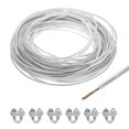 thumbnail image 1 of Uxcell 5/32 Clear Vinyl Coated Wire Rope 98ft Galvanized Steel with 6PCS M5 Loop Sleeves, 1 of 7