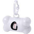 thumbnail image 1 of Dispensador de bolsas para excrementos de perros, soporte para bolsas para excrementos de mascotas con forma de hueso, accesorios para mascotas (blanco), 1 of 5