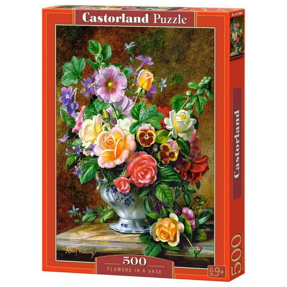 500 Piece Jigsaw Puzzle, Flowers in a Vase, Flower and plants Puzzle, Albert Williams, Painting Puzzle, Adult Puzzles, Castorland B-52868