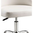 thumbnail image 2 of Yim 22 Inch Adjustable Swivel Office Chair - White Faux Leather - Chrome Base, 2 of 5
