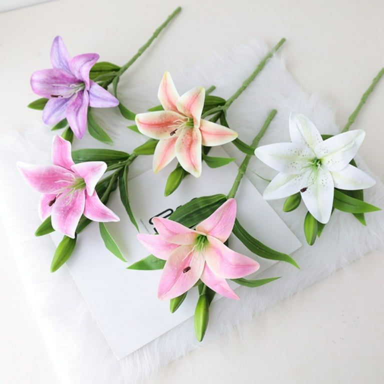 Boerni 3pcs Faux Violet Fleur, véritable Toucher réaliste Latex Faux Bouquet Hawaii Ray Frangipani Tige bourgeons de Feuilles pour Bricolage Artisanat Mariage fête d'été Home Decor (Rose Rouge
