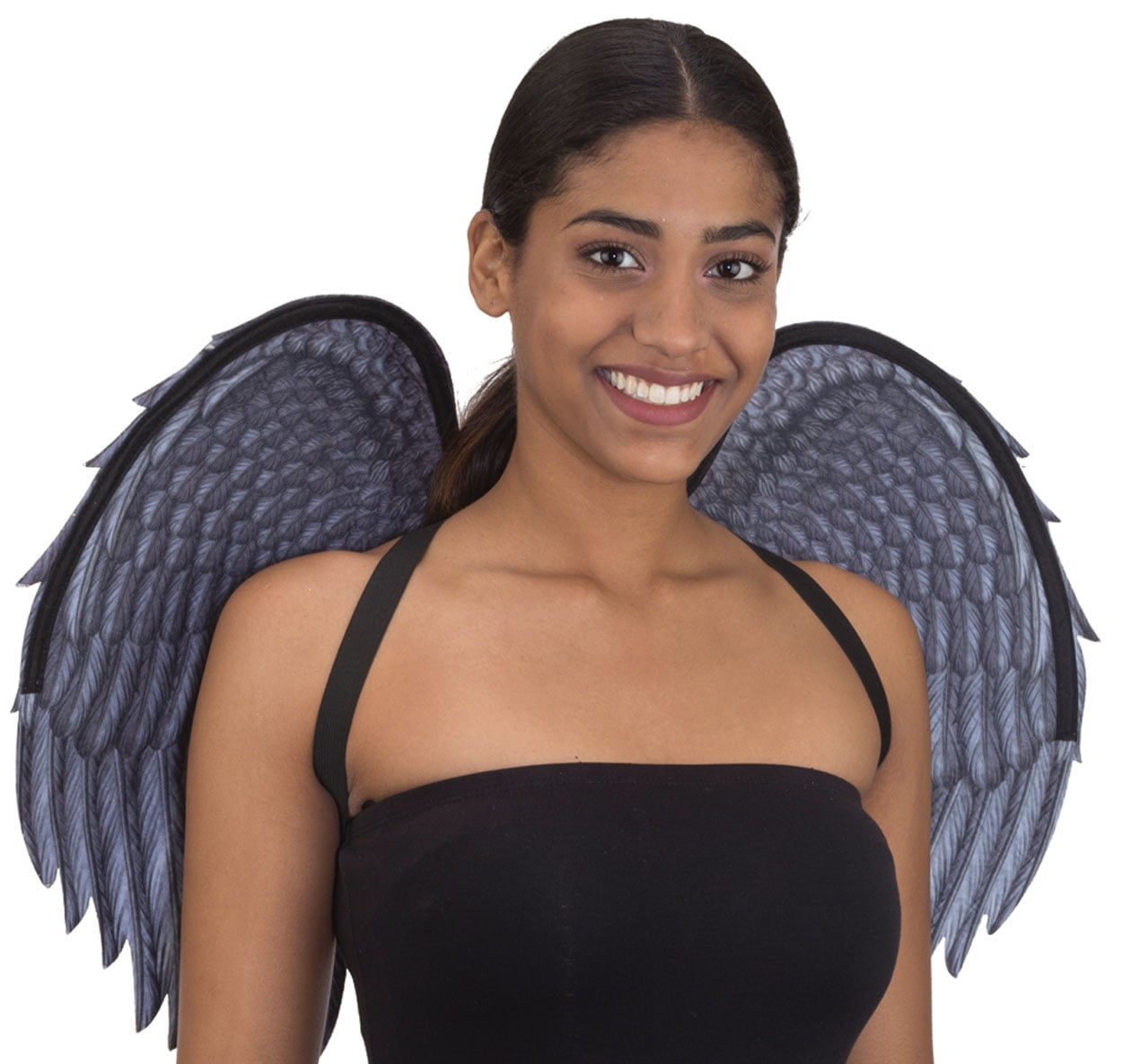 ANGEL WINGS GREY WITH ELASTIC STRAPS COSTUME ACCESSORY