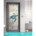 thumbnail image 5 of Window Privacy Film Teal Sea Turtle Coastal Stained Glass Window Film Decorative Sun Block Window Cover Retro Ocean Summer Beach Coral Window Clings Static Adhesive Sticker for Bathroom 35.4"x78.7", 5 of 7
