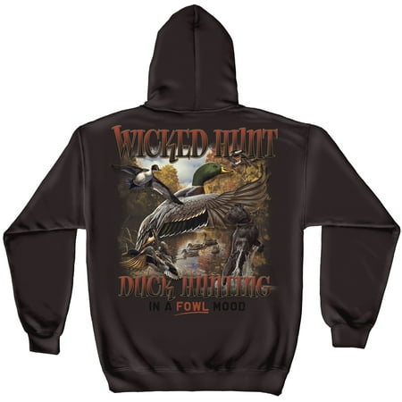 Hunting T-Shirt Hooded Sweat Shirt Duck Hunting In A Fowl Mood Hunting Hunting T-Shirt Wicked Hunt Duck Hunting In A Fowl Mood Hunting X-Large
