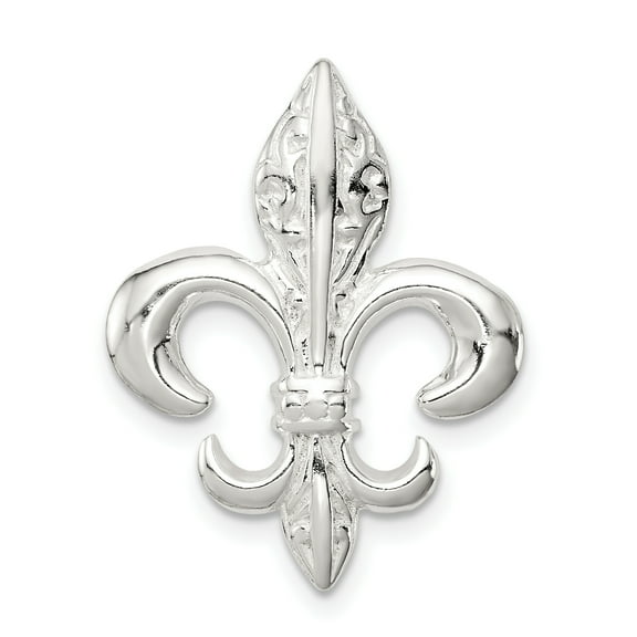 925 Sterling Silver Fleur De Lis Slide Pendant