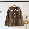 thumbnail image 7 of uublik Women's Fleece Bed Jacket with Front Pockets Button Front Cozy Lounge Wear for Sleeping Coffee, 7 of 7