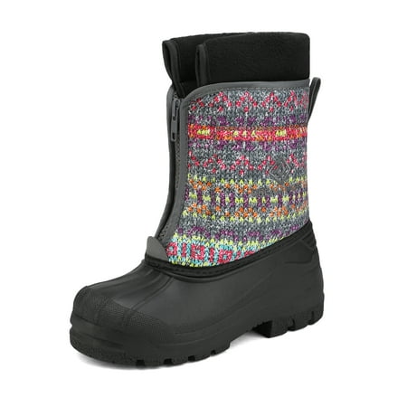 

Dream Pairs Boys Girls Kids Warm Waterproof Snow Boots Winter Outdoor Snow Boots KSTAR GREY/MULTI Size 11