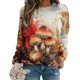 thumbnail image 2 of Xuyuer Women's Long Sleeve Hoodless Printed Casual Warm Sweatshirt, Cozy Pullover for Spring Comfort, Everyday Lounging and Seasonal Graphic Style, 2 of 5