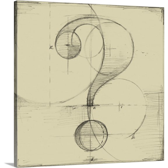 Great BIG Canvas | "Drafting Symbols V" Canvas Wall Art - 24x24