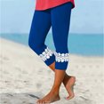 thumbnail image 3 of FNFYFH Clearance Womens Tight Fit Yoga Capris Body Shaping Workout Pants,Blue, 3 of 8