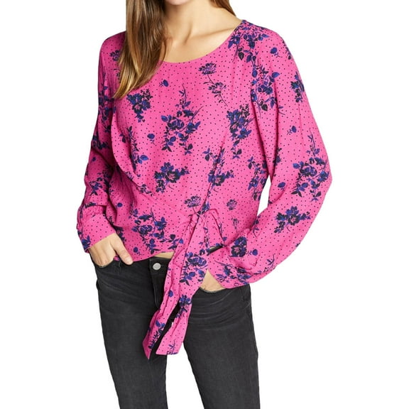 Sanctuary Clothing Womens Wrap It Up Pullover Blouse, Pink, X-Small