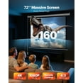 thumbnail image 4 of 72-Inch Wall-Mounted Electric Projector Screen, 4:3 HD 1080 with Remote - Home Theater, 4 of 12