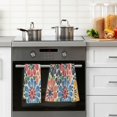 thumbnail image 4 of Yayeee 100% Cotton Hand Towels for Bathroom 16" x 28" Soft Absorbent Kitchen Towel, Dark Floral, 4 of 7