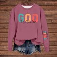 thumbnail image 2 of Womens Christian Sweatshirt Oversized God is Good Letter Print Pullover Jesus Religious Bible Verse Inspirational Tops, 2 of 4
