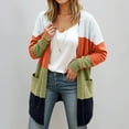 thumbnail image 2 of Women's Cardigan Long Striped Patchwork Jacket With Large Pockets For Casual And Style Cardigan Sweaters for Women, 2 of 2