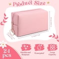 thumbnail image 2 of 24 Pcs Peach Pink PU Leather Waterproof Zipper Toiletry Pouch Set for Women Travel Makeup and Skincare, 2 of 6