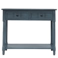 thumbnail image 3 of Tcbosik Farmhouse Console Table with 2 Drawers, 2-Tier Narrow Sofa Table with Open Shelf, Wooden Entryway Table for Living Room, Hallway, Foyer, Navy, 3 of 12
