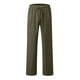 thumbnail image 3 of Pantalones largos de lino para hombre, nuevos, con cordón elástico, de color liso, holgados e informales, pantalones largos para hombre, 3 of 5