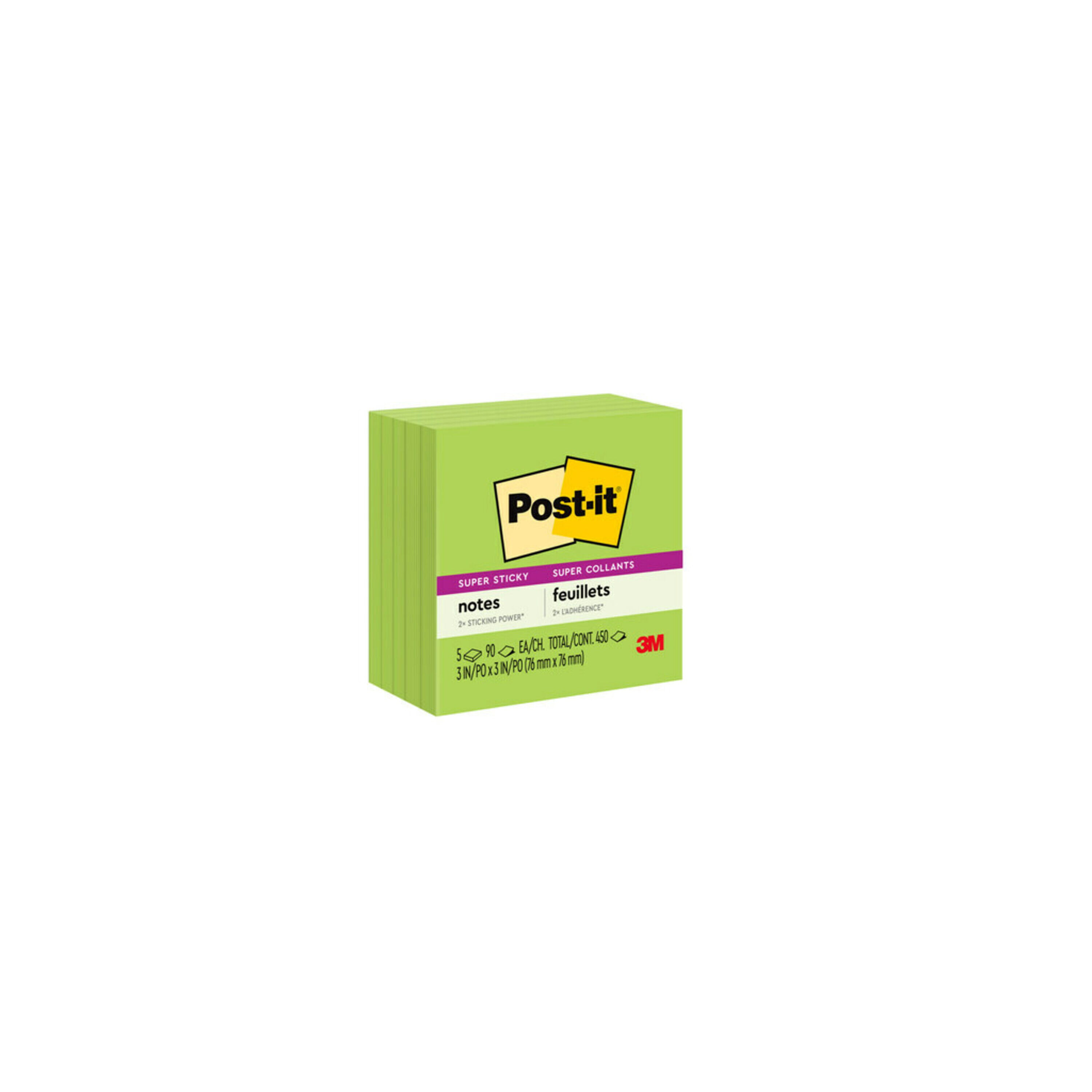 4 pads x 100 sheets Post-it Sticky Notes 3301-4AN 3" x 3" Total 400 sheets 