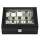 OCDAY Cuir Noir PU 10 Fentes Montre-Bracelet Présentoir Boîte de Rangement Organisateur Cas – image 4 sur 7