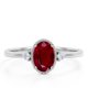 thumbnail image 1 of JeenMata Anillo de Compromiso de 1,50 Quilates con Rubí y Moissanita de Corte Ovalado Artdecó Milgrain Engastado en Oro Blanco de 18 K sobre Plata, 1 of 6