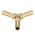 thumbnail image 3 of 6mm Brass Barb Hose Fitting Tee Y-Shaped 3 Way Connector Adapter 8pcs, 3 of 5