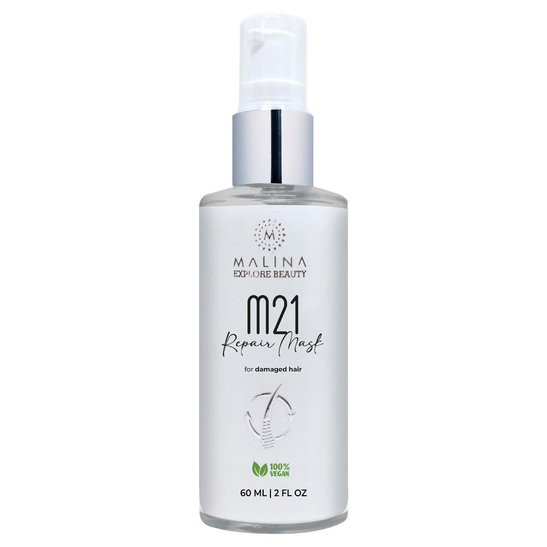 Malina Leave-In Repair Hair Mask for a Naturally Glowing Hair I Made in Brazil I Full XL size 2 Fl Oz