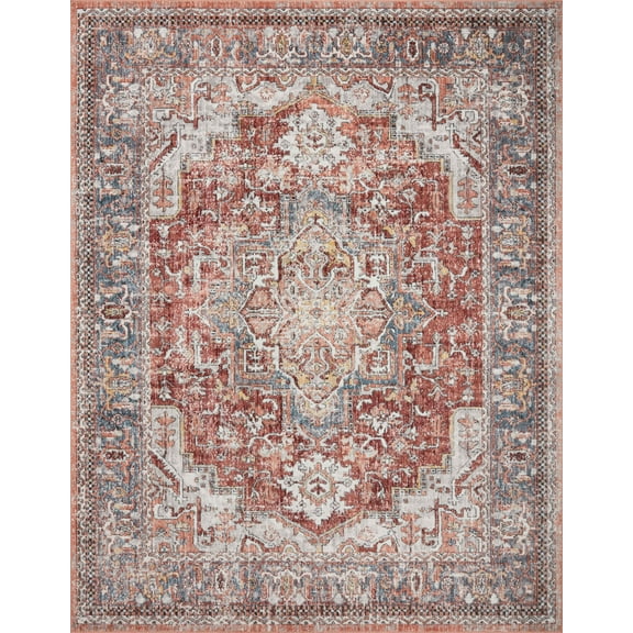Loloi Cassandra Collection CSN-01 Rust / Multi Oriental Area Rug 18" x 18" Sample