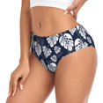 thumbnail image 2 of Fotbe White Leaves Calzones Estampados para Mujer – Ropa Interior de Algodón, Cómoda, Suave y Elástica-X-Small, 2 of 6