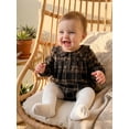 thumbnail image 6 of RUINIXCW Newborn Baby Girl Spring Fall Clothes Gingham Plaid Bubble Romper One Piece Outfit 0 3 6 9 12 18 Months Sweet Long Sleeve Button Front Doll Collar Jumpsuit Playsuit, 6 of 9