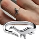 thumbnail image 4 of Anillos de dinosaurio, 4 anillos ajustables de dinosaurio lindo, adorno de dinosaurio, joyas de animales, anillo de dinosaurio de la era jurásica, para mujeres y niñas adolescentes oso de fresa Electrónica, 4 of 5