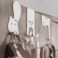 thumbnail image 4 of Hook Rack Behind the Door Punching-Free Kitchen Cupboard Door Wall Hanger Storage Clothes Hat Key Ar White iron, 4 of 6
