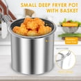 thumbnail image 4 of HLONK Small Deep Fryer Pot with Basket Fast Heating Stainless Steel Mini Deep Oil Fryer Compact Mini Deep Oil Fryer High Efficient Fryer Oil Mini Fryer for Kitchens, 4 of 10