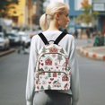 thumbnail image 7 of FORMRS Mini Backpack Purse for Women Travel Daypack Casual Shoulder Bag, Red Nordic Christmas, 7 of 7