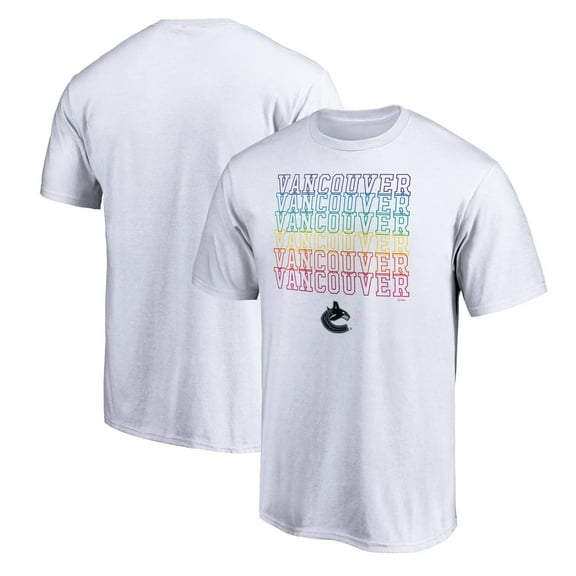 Men's White Vancouver Canucks City Pride T-Shirt