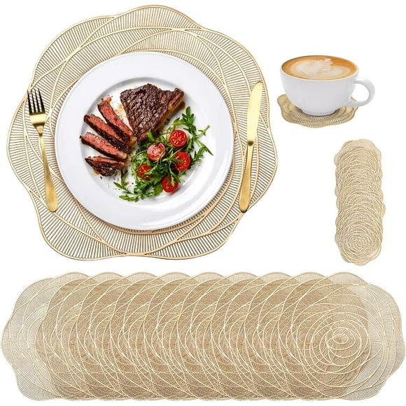 HWZWT Rose shape includes 10 coasters for dining table