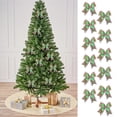 thumbnail image 5 of MMJ Christmas Decorations Pre Tied Bow Ornament Allover Print Fabric Elegant Gift Wrapping Tree Door Holiday Party Accent, 5 of 5