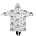 thumbnail image 2 of Oversized Wearable Blanket Hoodie,White Highland Cow Bathtub Bubble Pattern Sherpa Blanket Hoodie with Super Pockets,Super Warm Fuzzy Pullover for Women & Men, 2 of 6