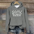 thumbnail image 5 of Women's Hoodies Sweatshirts – God Is Greater Than The Highs And Lows Sweatshirt Women Pullover Long Sleeve Graphic Top Dark Gray L, 5 of 5