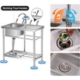 thumbnail image 4 of EastVita 30" Stainless Steel Commercial Utility Sink, Freestanding Single Bowl with Hot and Cold Water Pipes for Laundry Room, Kitchen, Bathroom Farmhouse, 4 of 7