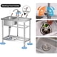 thumbnail image 4 of Fregadero Utilitario de Acero Inoxidable de 30", Tazón Único Independiente Comercial con Tuberías de Agua Caliente y Fría para Lavandería, Cocina y Baño, 4 of 7