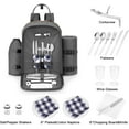 thumbnail image 3 of ALLCAMP Picnic Backpack - Insulated Cooler Bag with Compartment, Detachable Wine Glass Holder, Throw Blanket & Cutlery Set, 2 Person Picnic Set for Family Outings, Couple Gifts (Gray), 3 of 8