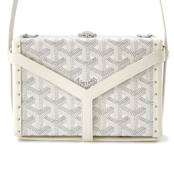 Pre-Owned Goyard Minodiaire Shoulder Bag, PVC Leather, MINA08PMLTY50CL50P, GOYARD Trunk, White
