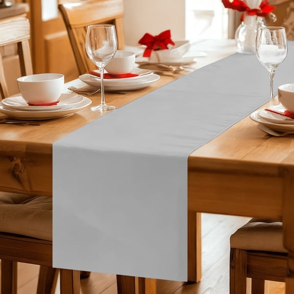 Table Runner Grey Solid Color Dresser Scarves 13x36 Inch,Linen Table Runners Minimalist Art Tablerunner for Home Dining Indoor Outdoor Wedding Party Tabletop Decor