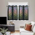 thumbnail image 4 of Stained Glass Kitchen Curtains Window Panels, Vintage Abstract Botanical Plant Insulated Window Treatment Curtain, Grommet Curtains for Bedroom/Living Room/Bathroom, 2 Piece 42"Wx54"L, 4 of 8