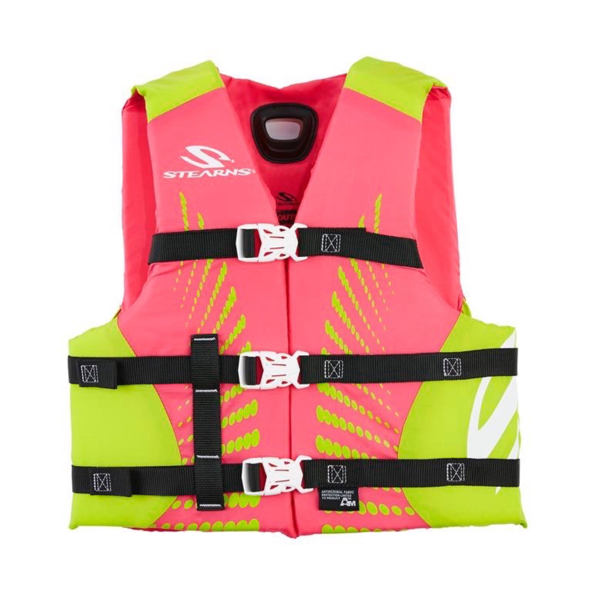 Stearns Kids Infinity Nylon Life Vest for Girls 5090 Pounds, Pink/Lime