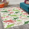 thumbnail image 2 of Shark Decorative Rug, Colorful Underwater Fish Pattern Masters Survival Predators Dangerous Nature, Quality Carpet for Bedroom Dorm and Living Room, 6 Sizes, Apple Green, by Ambesonne, 2 of 4