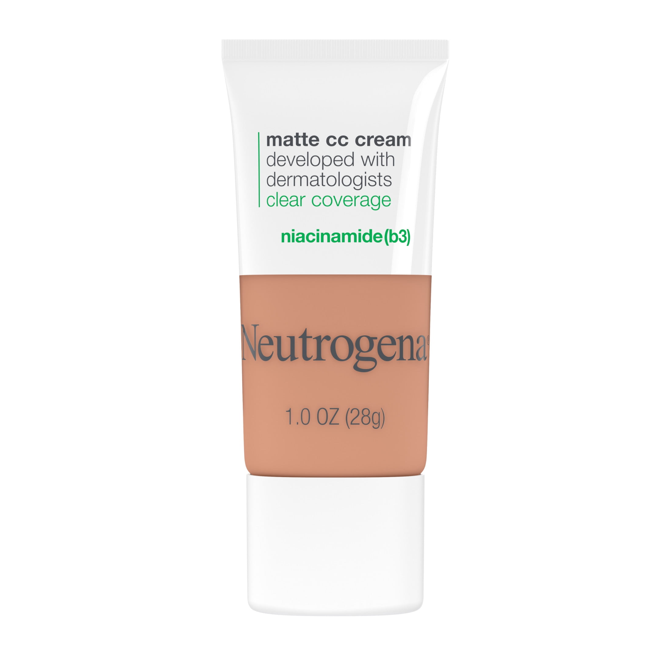(2 pack) Neutrogena Clear Coverage Flawless Matte CC Cream, Fawn, 1 oz