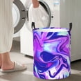 thumbnail image 5 of Susaid Swirl Print Blue Purple1 Print Waterproof Oxford Cloth Storage Circular Laundry Hamper BasketCapacity for Home-Medium, 5 of 6